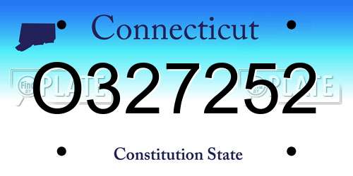 O327252 Connecticut License Plate