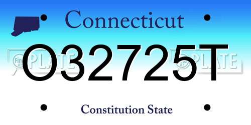 O32725T Connecticut License Plate