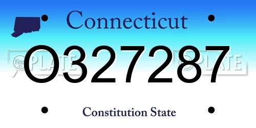 O327287 Connecticut License Plate