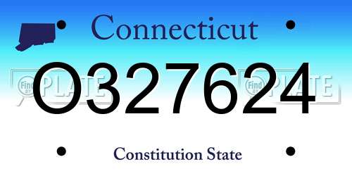 O327624 Connecticut License Plate