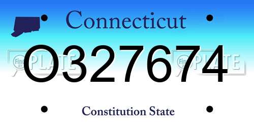 O327674 Connecticut License Plate