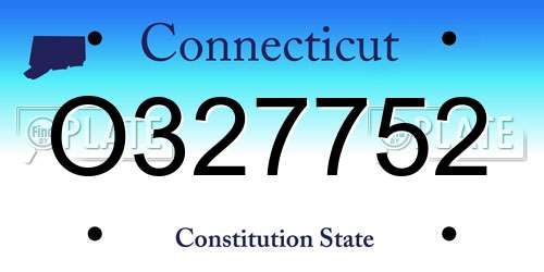 O327752 Connecticut License Plate