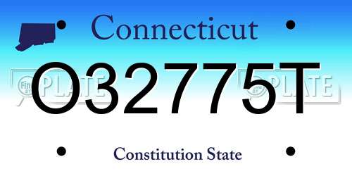 O32775T Connecticut License Plate