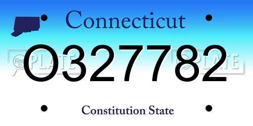 O327782 Connecticut License Plate