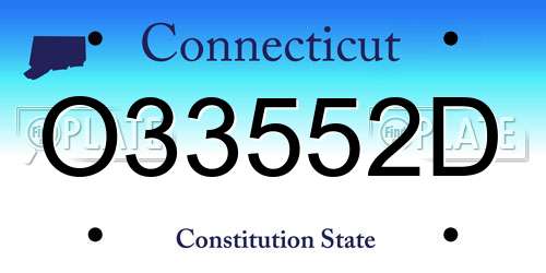 O33552D Connecticut License Plate