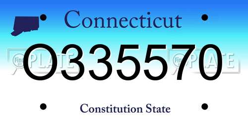 O335570 Connecticut License Plate