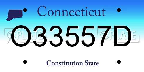 O33557D Connecticut License Plate