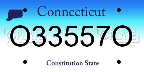 O33557O Connecticut License Plate