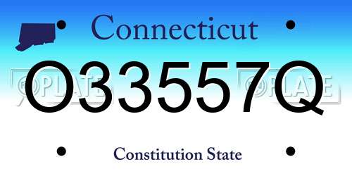 O33557Q Connecticut License Plate