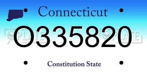 O335820 Connecticut License Plate