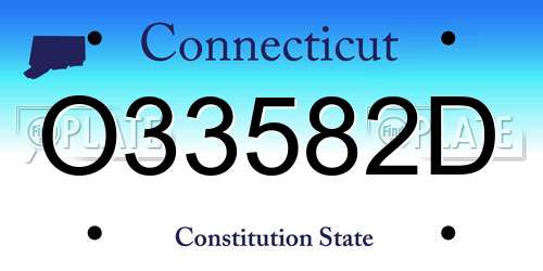 O33582D Connecticut License Plate