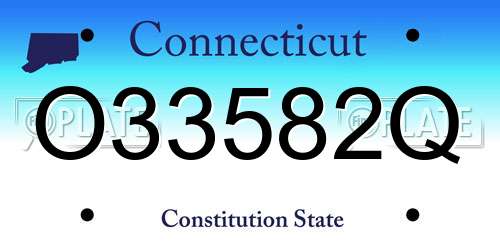 O33582Q Connecticut License Plate