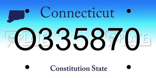 O335870 Connecticut License Plate