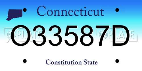O33587D Connecticut License Plate