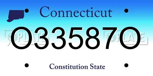 O33587O Connecticut License Plate