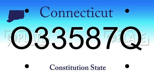 O33587Q Connecticut License Plate