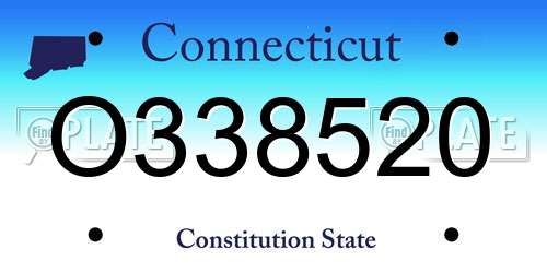 O338520 Connecticut License Plate