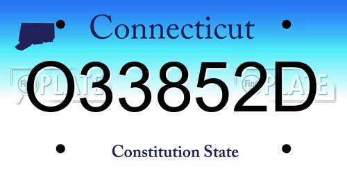 O33852D Connecticut License Plate