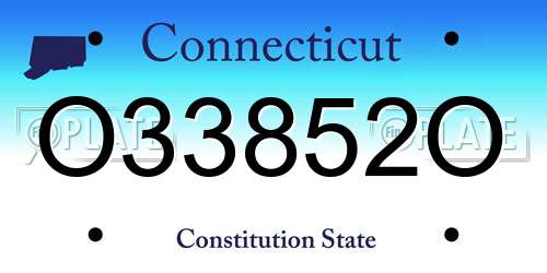 O33852O Connecticut License Plate