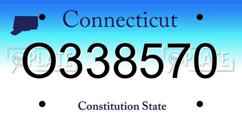 O338570 Connecticut License Plate