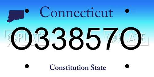 O33857O Connecticut License Plate