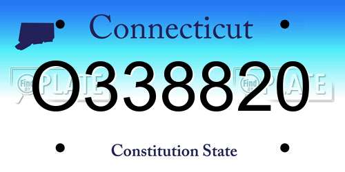 O338820 Connecticut License Plate