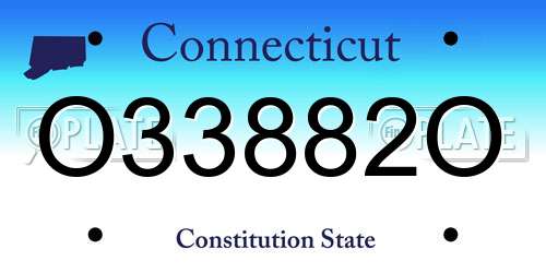O33882O Connecticut License Plate