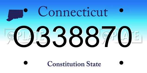 O338870 Connecticut License Plate