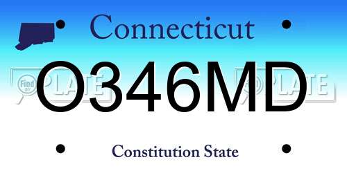O346MD Connecticut License Plate