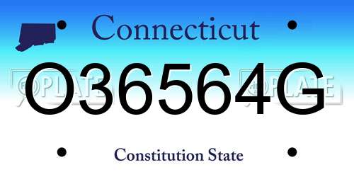 O36564G Connecticut License Plate