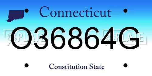 O36864G Connecticut License Plate