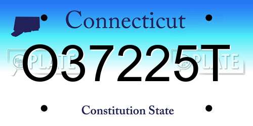 O37225T Connecticut License Plate