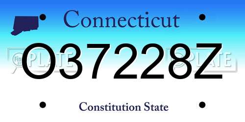 O37228Z Connecticut License Plate