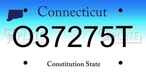 O37275T Connecticut License Plate