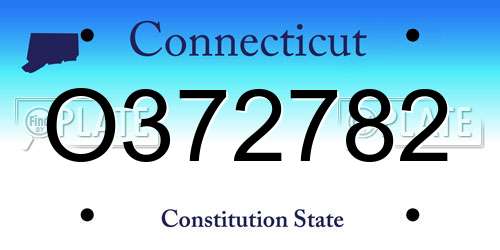O372782 Connecticut License Plate