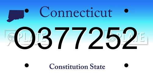 O377252 Connecticut License Plate
