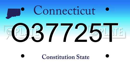 O37725T Connecticut License Plate