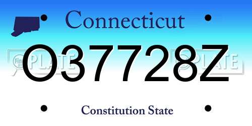 O37728Z Connecticut License Plate