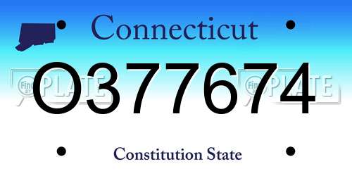 O377674 Connecticut License Plate