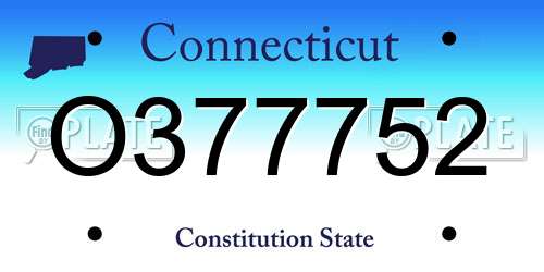 O377752 Connecticut License Plate