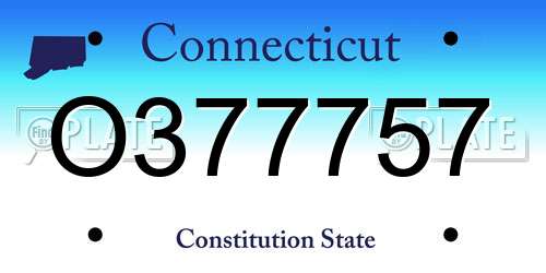 O377757 Connecticut License Plate