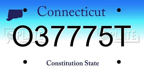 O37775T Connecticut License Plate