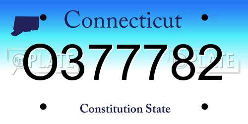 O377782 Connecticut License Plate