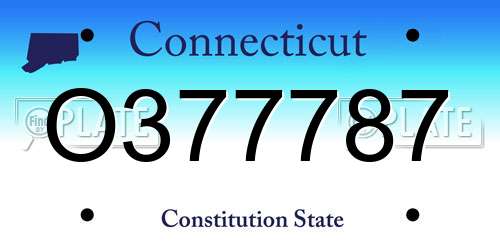 O377787 Connecticut License Plate