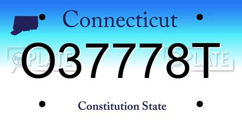 O37778T Connecticut License Plate