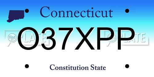 O37XPP Connecticut License Plate