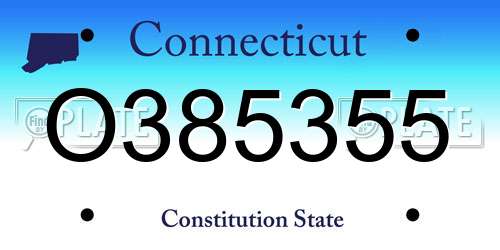 O385355 Connecticut License Plate