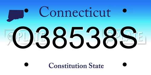 O38538S Connecticut License Plate