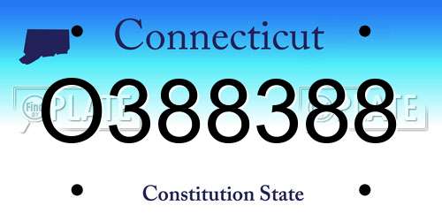 O388388 Connecticut License Plate
