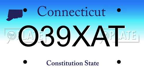 O39XAT Connecticut License Plate